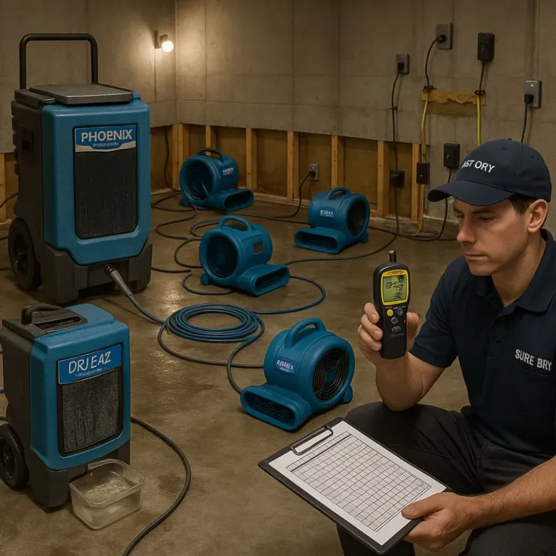Structural Drying and Dehumidification process in Gibson County, IN